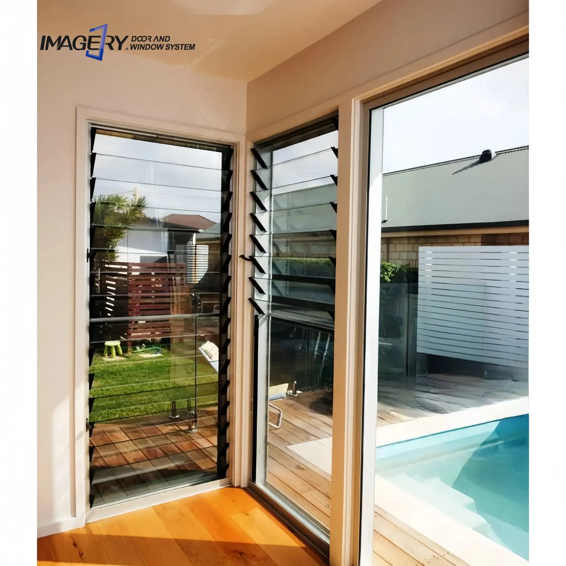 Customized Temperred Adjustable Window Shutter Jalousie Price Morden Aluminum Glass Louver