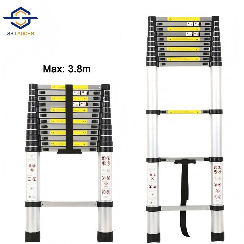 Thickened Aluminum Alloy Single-Sided Ladder Household Folding Ladder Portable Multi Functional Telescopic Ladder