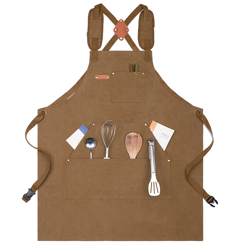 Custom Professional Restaurant Waiter Waitress Canvas Cotton Heavy Canvas Apron with Pocket