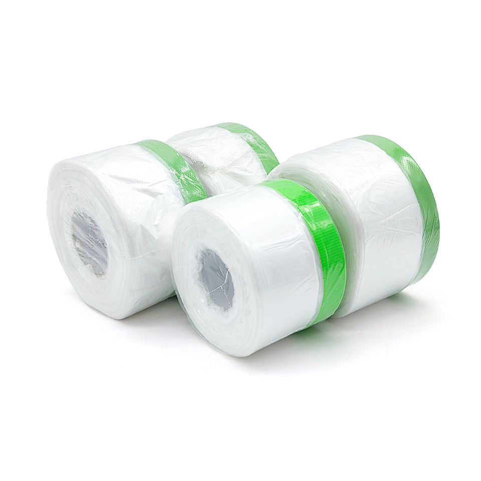 Customized Pre Taped Painter Painting Decoration Light Weight Plastic HDPE Masking Film Tape