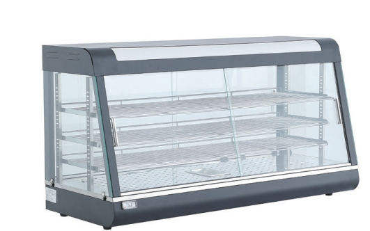 Table Top Food Warmer Showcase/Curved Glass Warming Displayer /Stainless Steel Warmer Showcase