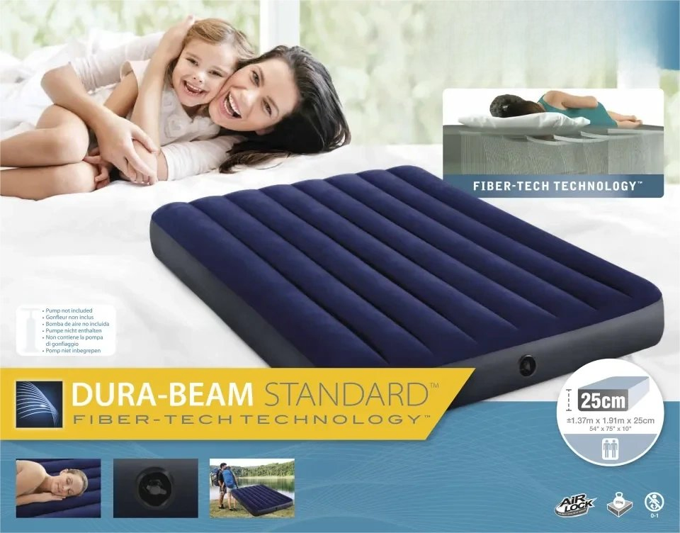 2025 New Twin Classic Inflatable Airbed Mattress Downy Flocked Comfortable and Durable