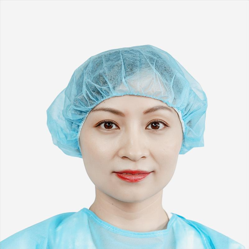 21'' Disposable Non Woven Bouffant Cap for Food and Lab Protection