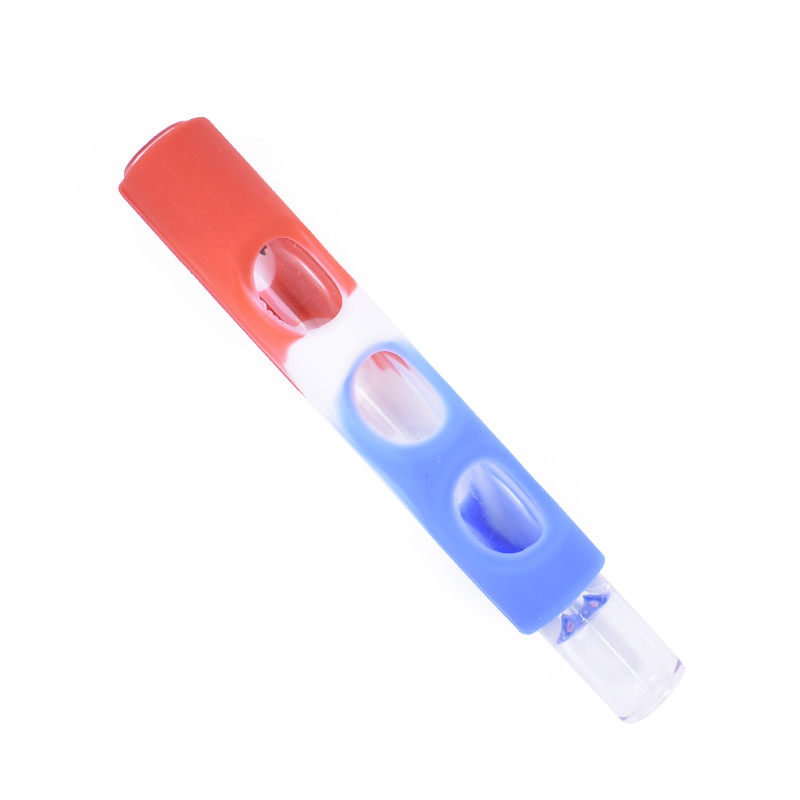 Glass Chillum with Silicone Cover 4 Inch Smoking Water Pipe