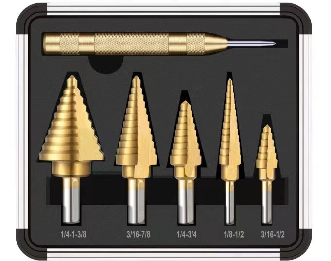 6-60mm Triangular Shank HSS4241 Step Drill Bit Large Size Hole Cutter High Speed Steel Spiral Groove Step Drilling Bit