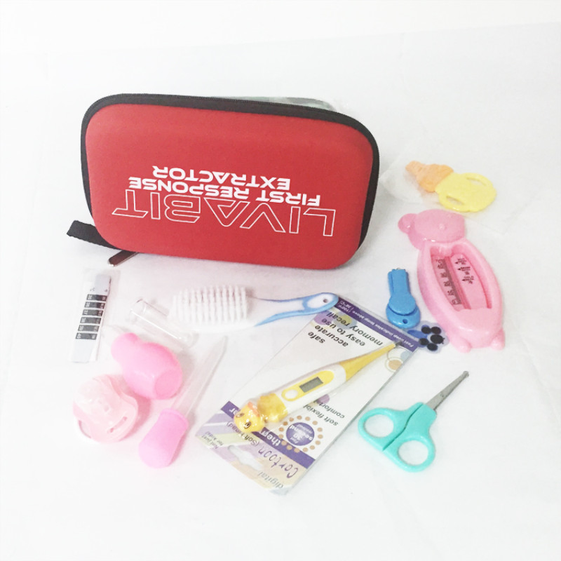 Wholesale Portable EVA Baby Care Kit for Newbron Nail Trimmer Hair Brush Thermometer Kit Baby Care Set