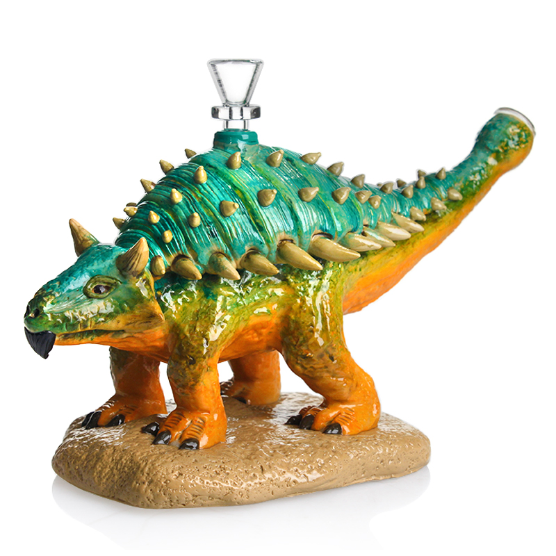 3D Dinosaur Design Glass Smoking Water Pipe Hand Painting Glass Pipe DAB Rig Recycler Tobacco Factory Wholesale