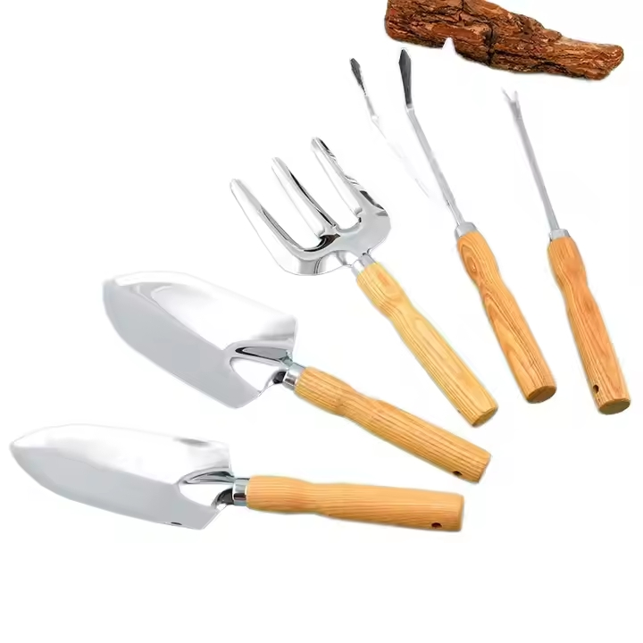 Premium 5-Piece Stainless Steel Garden Tool Set for Planting