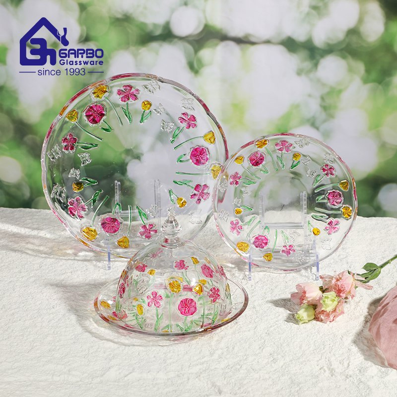New Design Butterfly Love Flowers Series Colorful Salad Food Plates Cake Plate