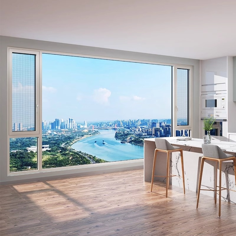 Aluminum Bar Profile Aluminum Alloy Door and Window Safety Glass Casement Window