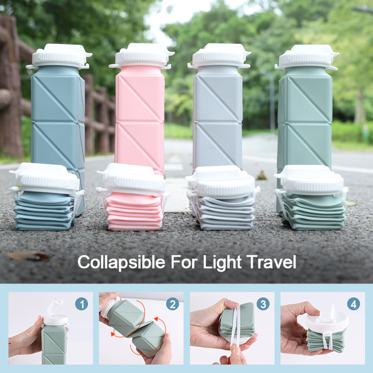 Складная силиконовая бутылка для воды, 20 oz