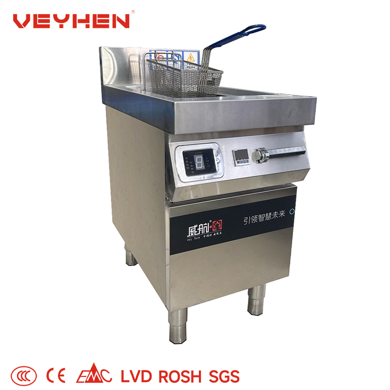 Energy Saving One Basket Fryer for Easy-Clean Restaurant Use