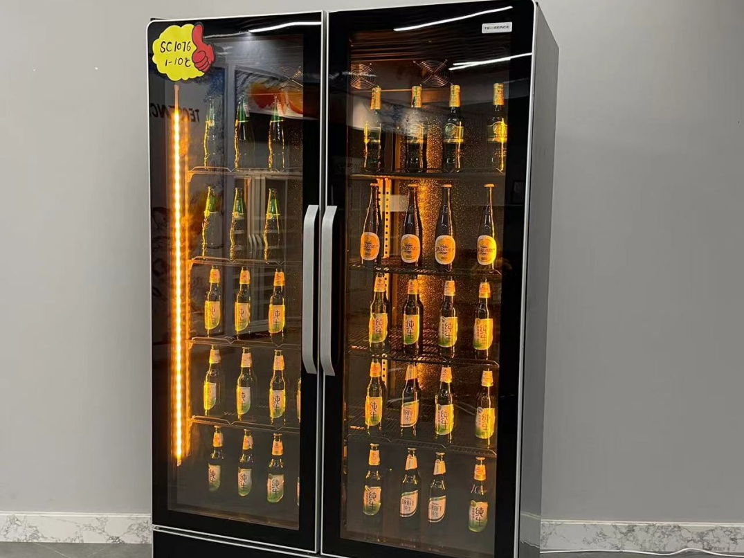 Professional Stable Positioning System Clear View Design Beer Display Fridge Cooler