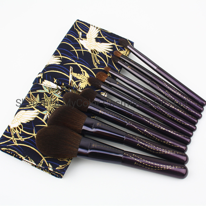 High Quality 10PCS Makeup Brushes Set Angled Eyebrow Foundation Beauty Tools Manufacturer