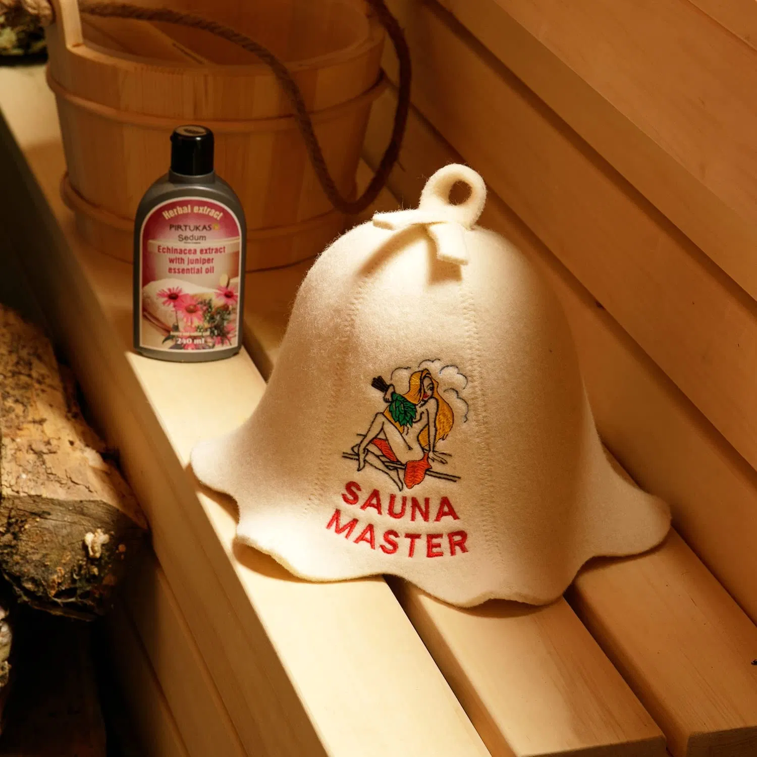 Natural Textile Sauna Hat 'sauna Master Lady' White - 100% Organic Wool Felt Hats for Russian Banya Protect Your Head From Heat Sauna Ebook Guide Included