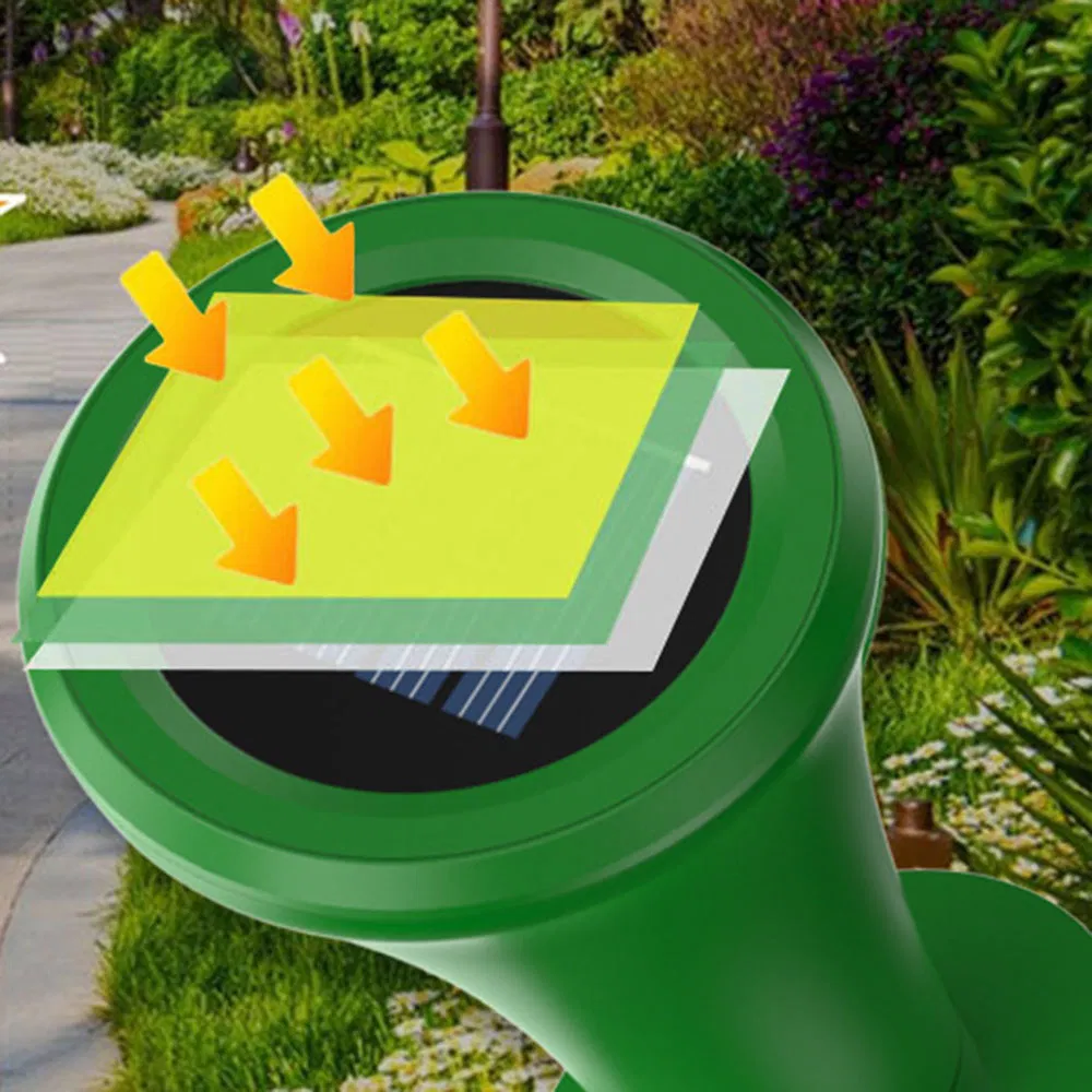 New Solar-Powered Low Noise Color-Changing Ultrasonic All-Round Multi-Mode Animal Repellent Device