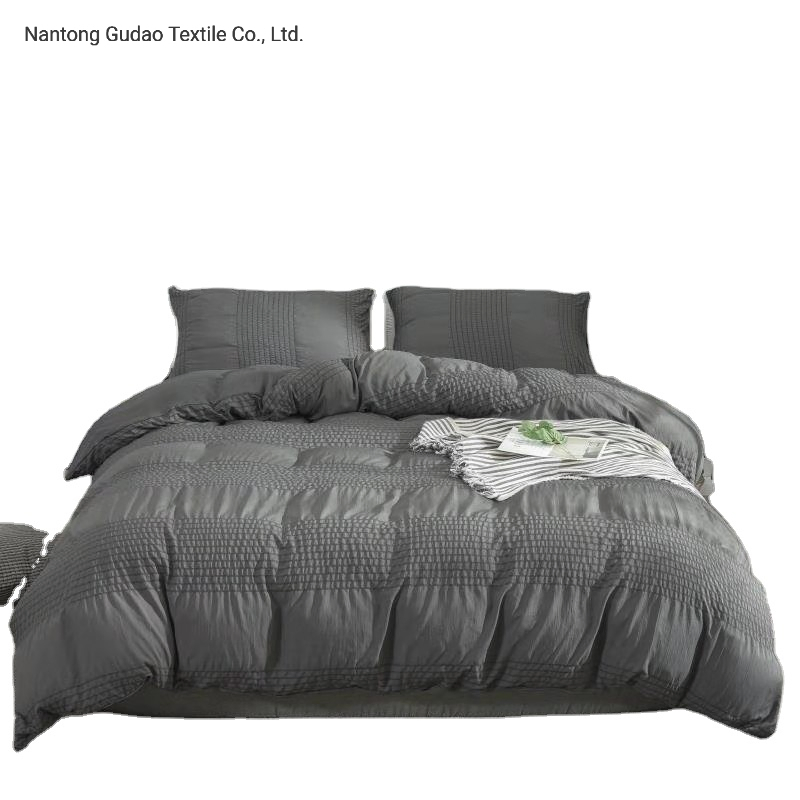 Solid Color Embroidery Bed Cover 3 PCS Bedding Set 100% Cotton Hotel Quilts Manufacturers