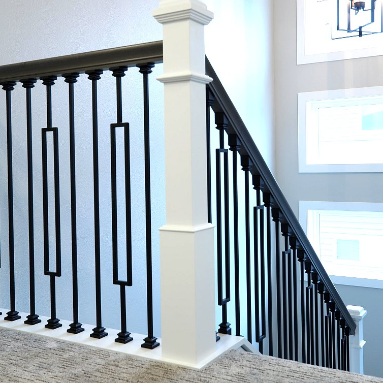 Hot Selling 1/2"*44" Hollow Square Straight Iron Baluster for The Apartment Staircase