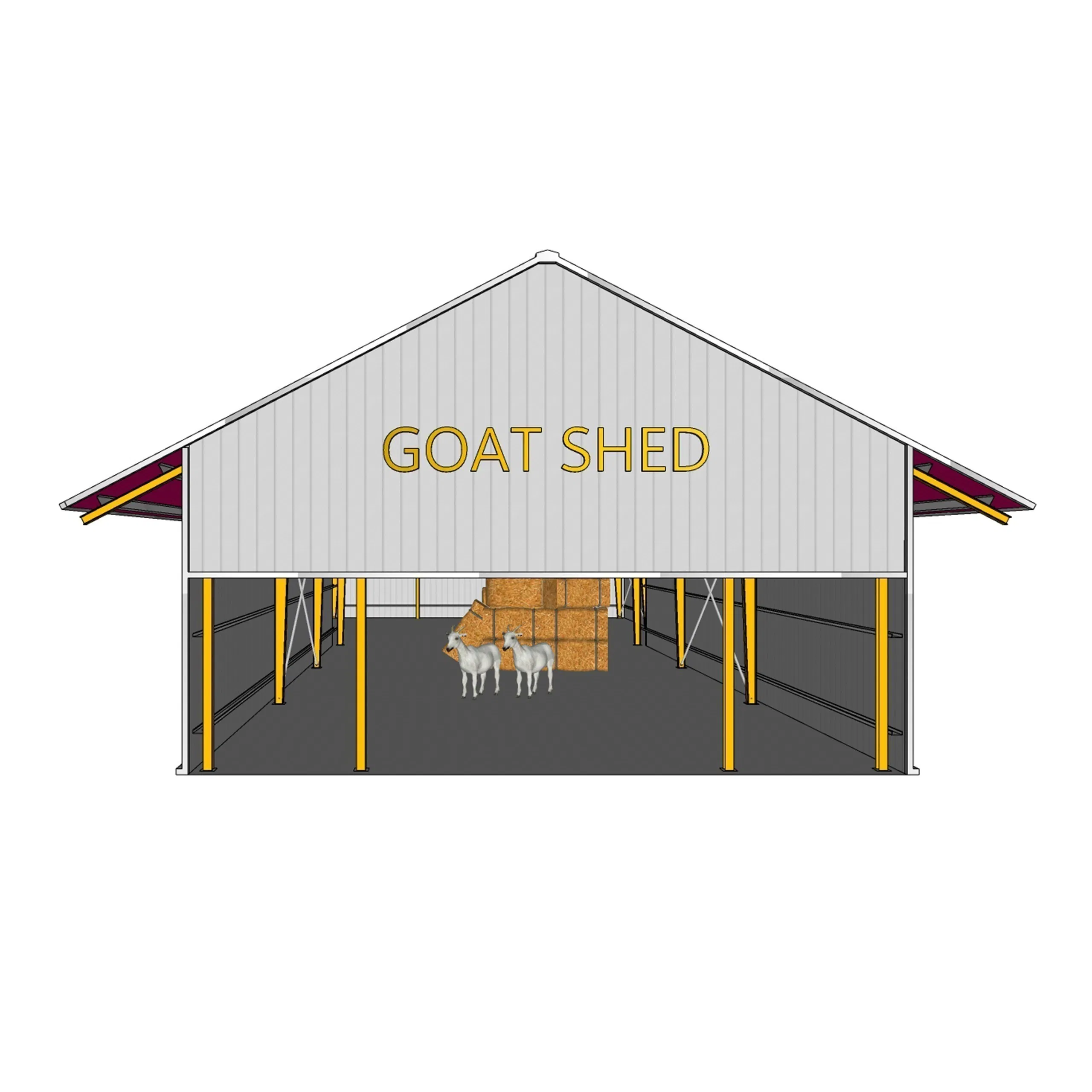Secure & Stable Prefab China New Modern Wholesale Construction Building Material of Metal Steel Structure Goat Shed with Spacious Layout for Farming and Storage