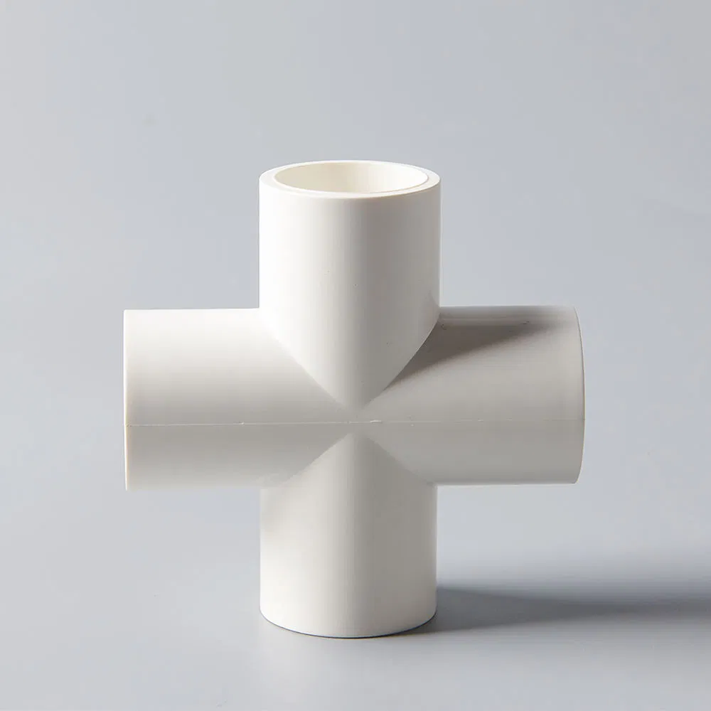 ASTM D2466 Sch40 PVC Pipe Fitting Straight Equal Cross Joint
