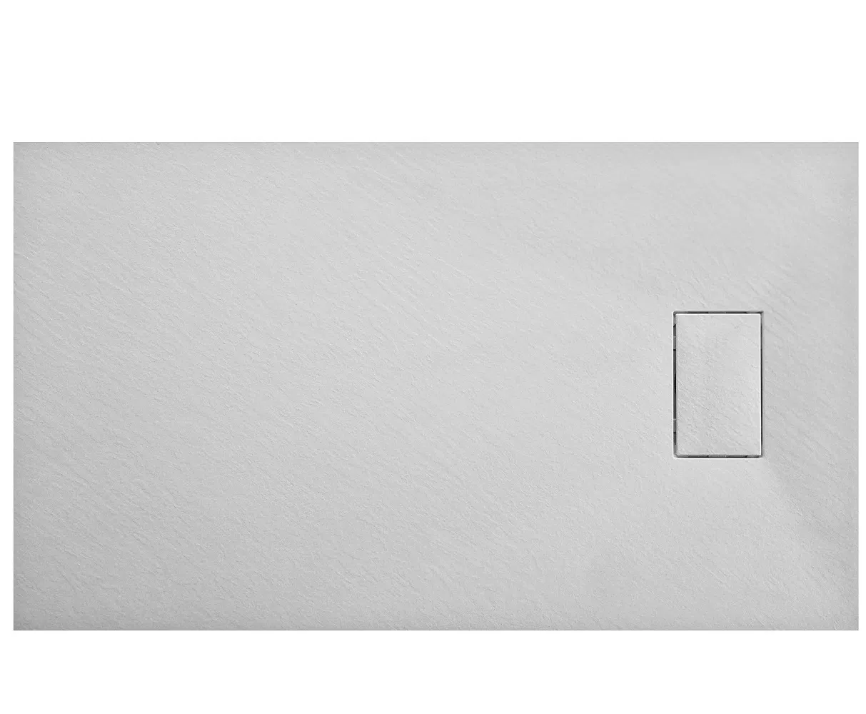 Mold-Resistant Matt Texture Surface Rectangle SMC Shower Tray with 304 Stainless Steel Drain Cover Plate