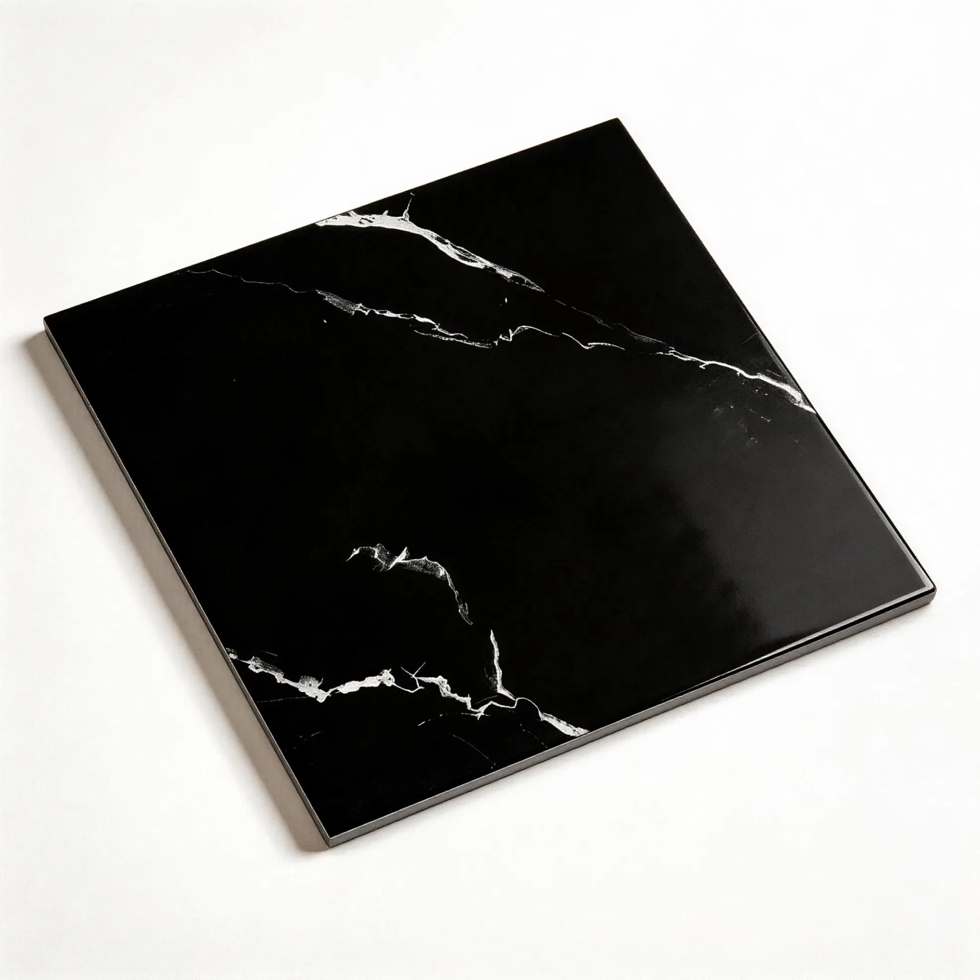 Black Marble Flow Design Full Polished Glazed Porcelain Wall Tile 600*600 Floor Tiles for Bedroom and Kitchen Hot-Selling OEM