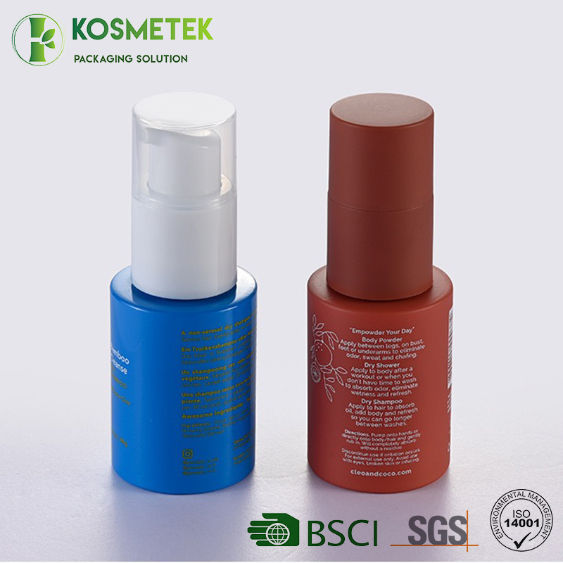 60ml/80ml/120ml Custom Pet Plastic Empty Powder Pump Spray Bottle
