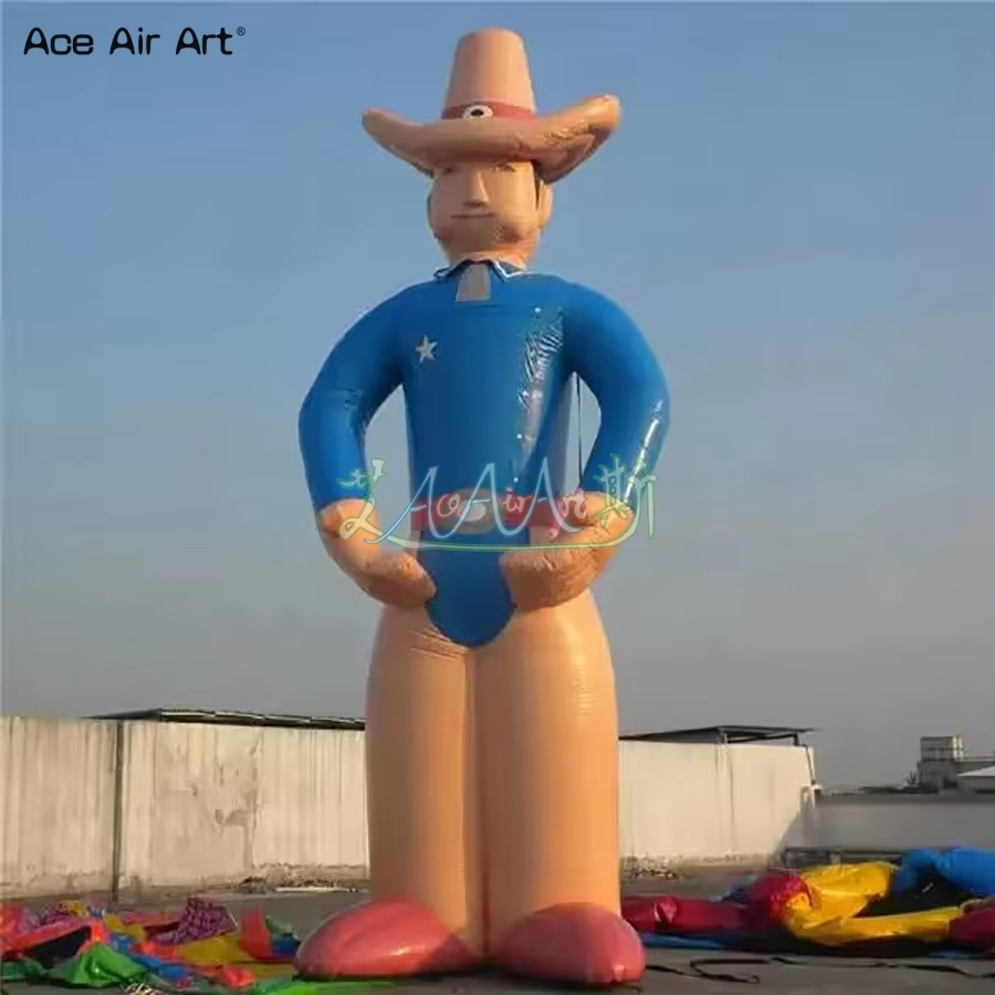 Giant Inflatable Cow Boy Cartoon Character Balloon for Outdoor Decoration Advertising,