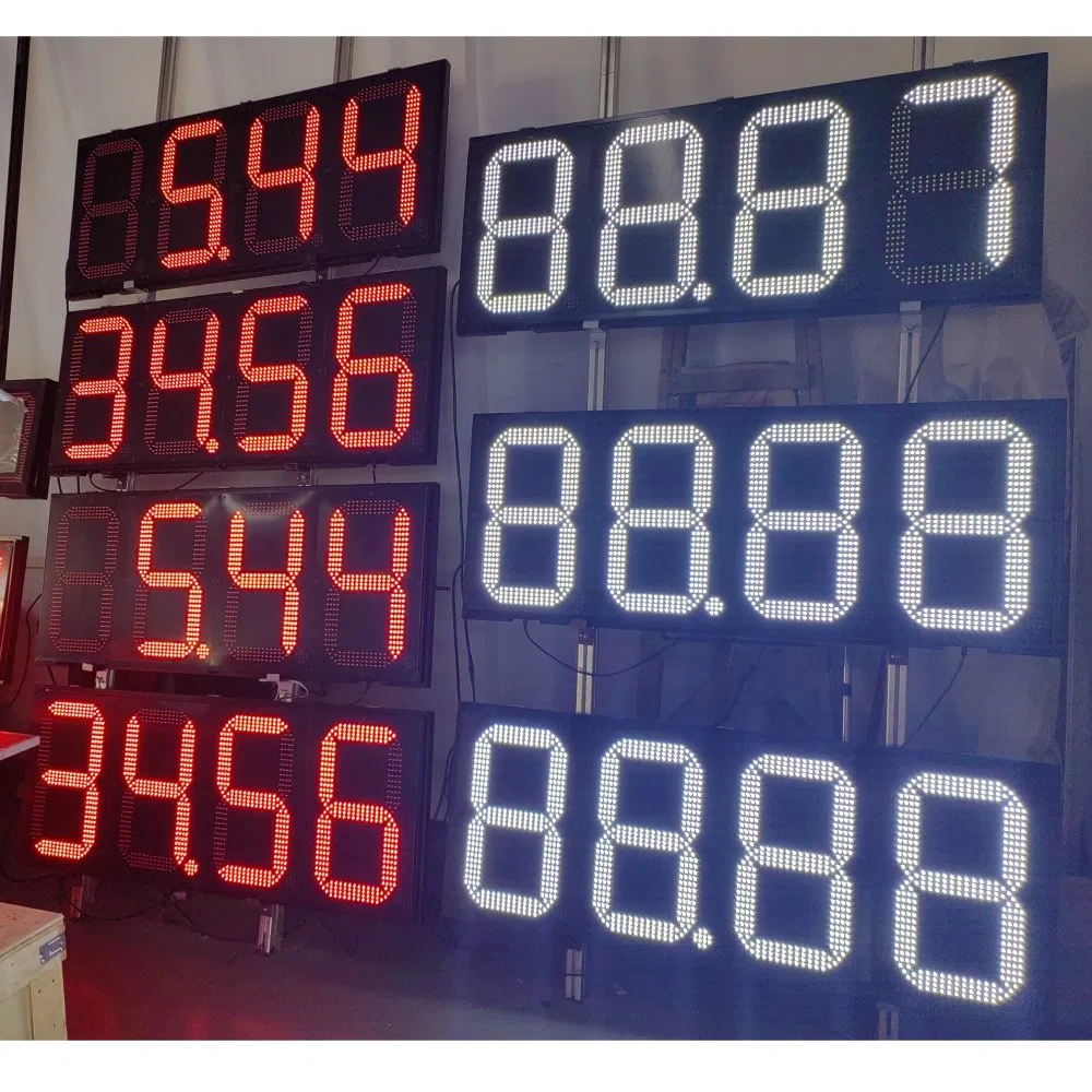 Mexico Outdoor 18inch 88.88 LED Gas Price Digital Sign Large LED Gas Station Price Sign 7 Segment Digit LED Gas Price Display Screen