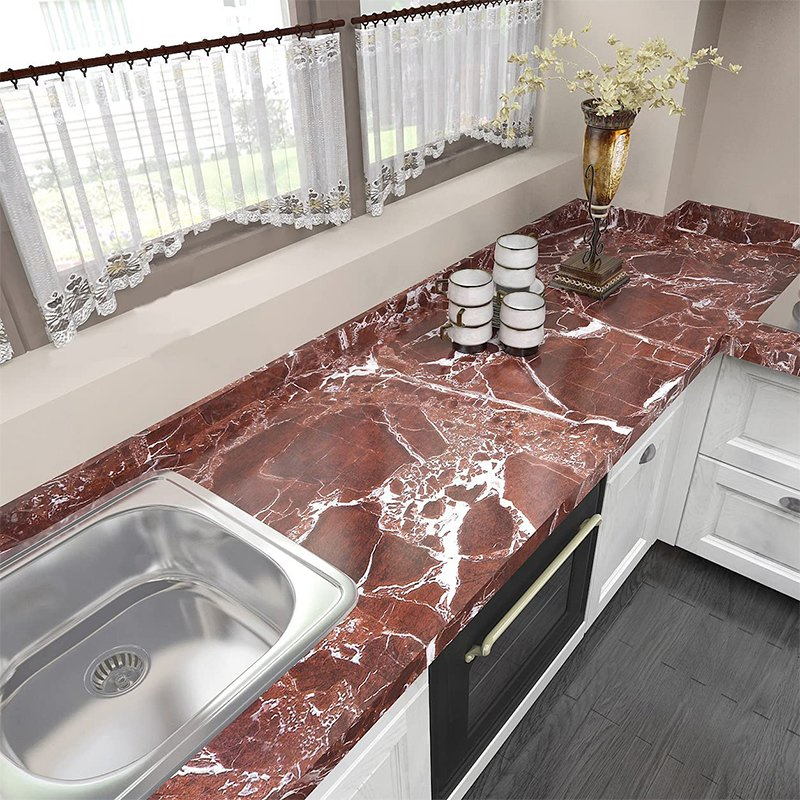 Natural Rosso Levanto Red Marble Slab Coffee Table for Kitchen Standard Countertops with Backsplash