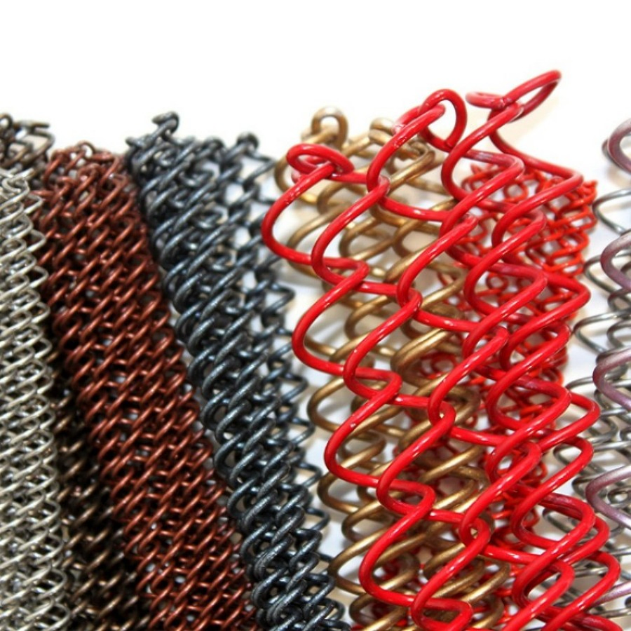 Decorative Brass Metal Coil Mesh Curtain - for Hotel Lobby Ceiling Decoration & Restaurant Partition Design