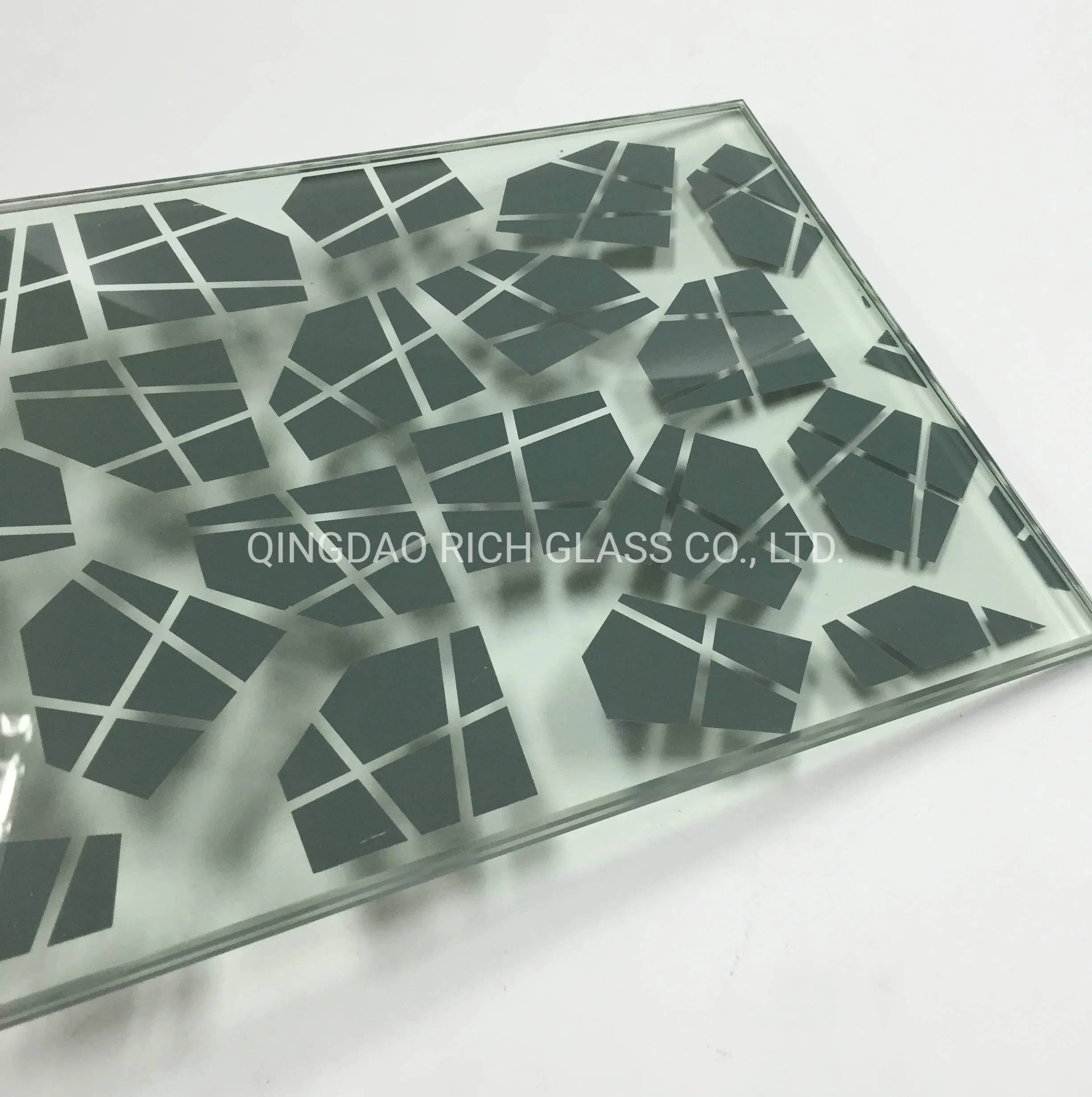 Custom Size Ceramic Silk Screen Digital Printing Decoration Tempered Glass for Building Partition Railing Doors