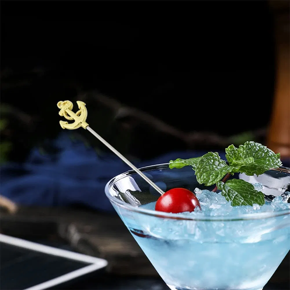 Anchor Shape Sailing Style Martini Sticks Reusable Garnish Skewer Cocktail Picks for Pedigree Penderyn Pendleton