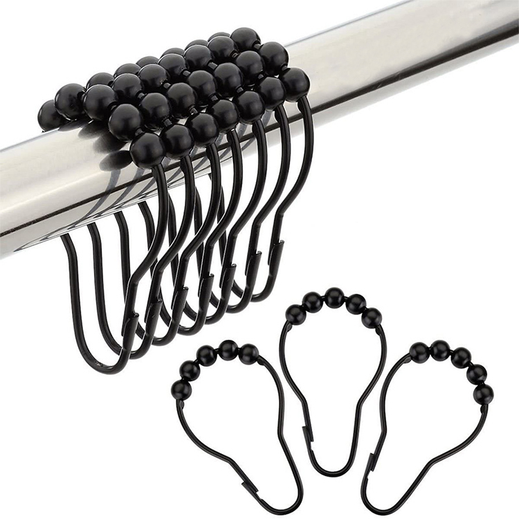 Stainless Steel Smoothball Rollerball Shower Curtain Rings for Home Bedroom Curtains