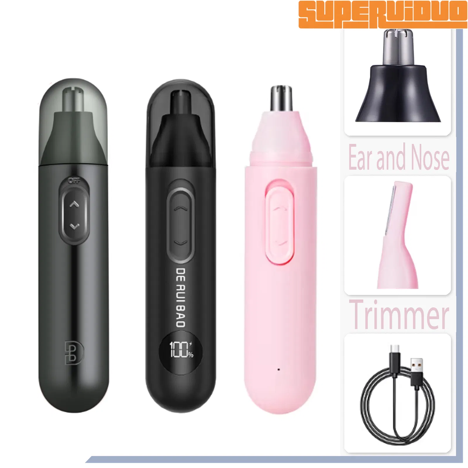 2-in-1 Dual Function Precise Facial Shaver Ear and Nose Trimmer