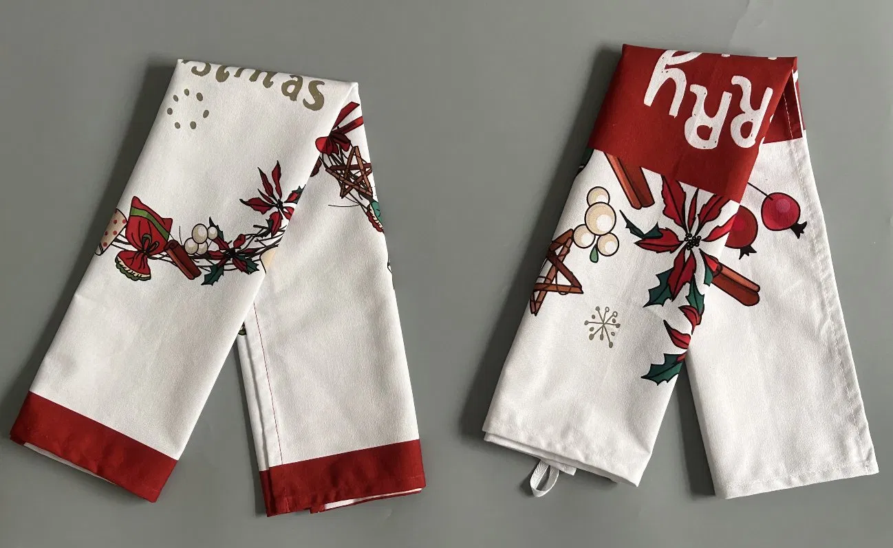 Custom Digital Printed Cotton Christmas Tea Towels