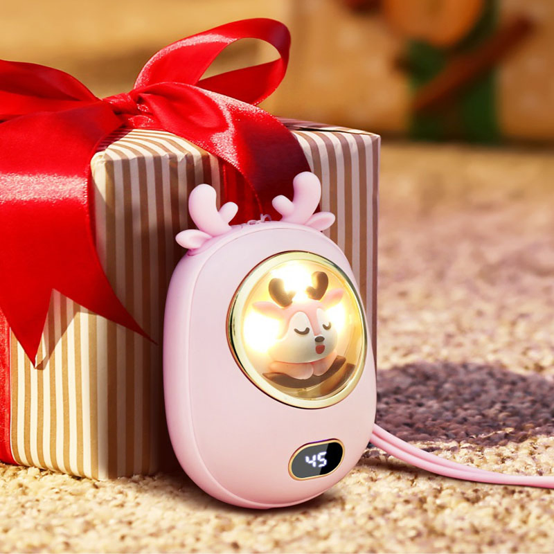 Factory Direct Sales Rechargeable Digital Display USB Night Light Portable Quick Heating Gift Hand Warmer