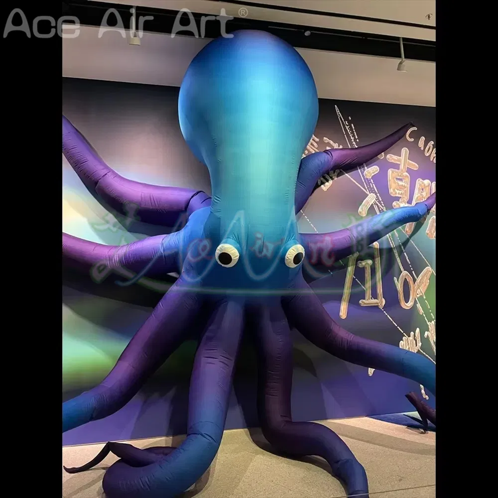 Giant Inflatable Cartoon Octopus Air Blow Squid with Tentacles Nightclub Wall Decoration Halloween Event Advertising Props