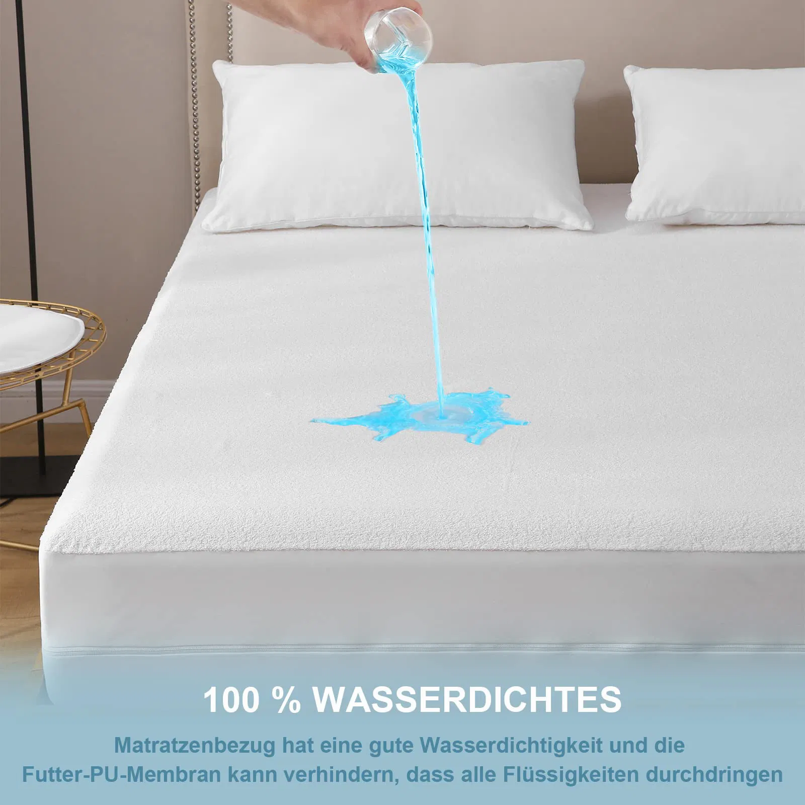 Made in China Wholesale Cotton Terry Waterproof Mattress Encasement with Zipper
