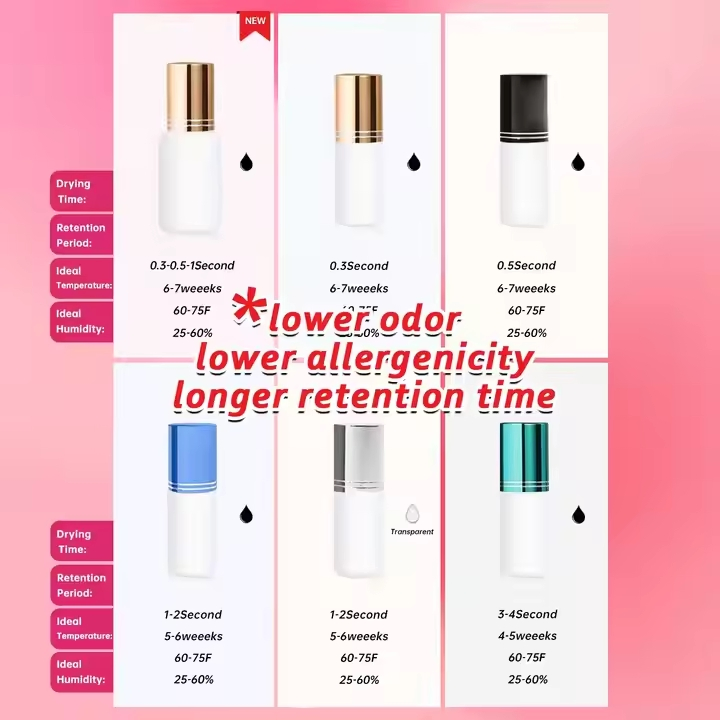 China High Quality Hydroquinone Free Black Mini Bulk Packaging Custom Fast Strong Private Label Eyelash Extension Glue
