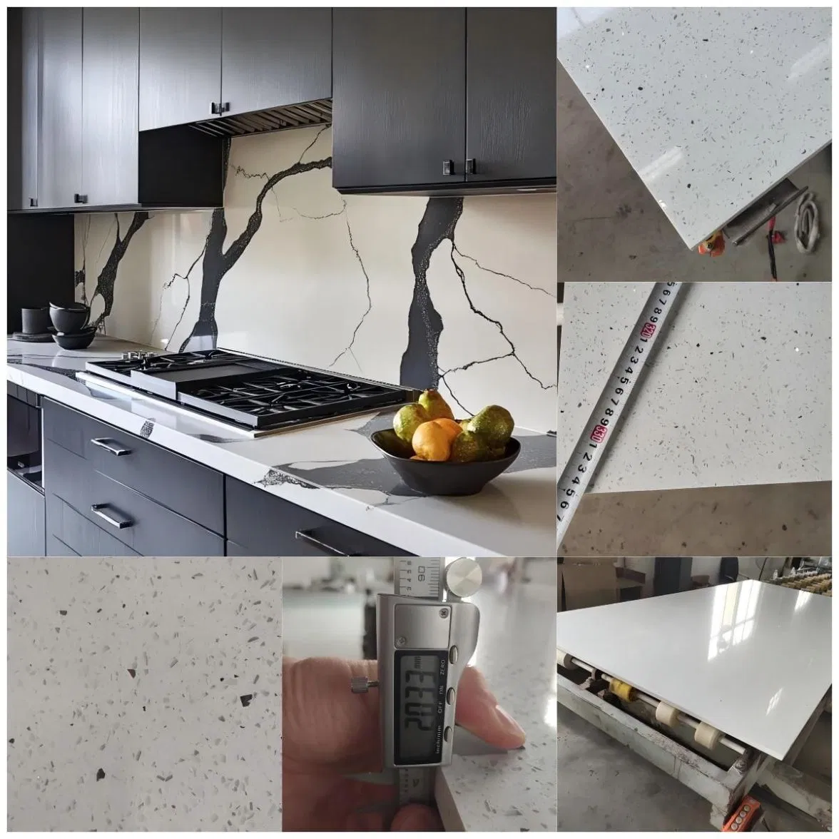 Modern Design Quartz Stone Countertop Slab Green Quartz Stone Blue Slab Tostone Perl White Grante Engineered Stone Concrete Look Table Top Quartz Stone Buyers