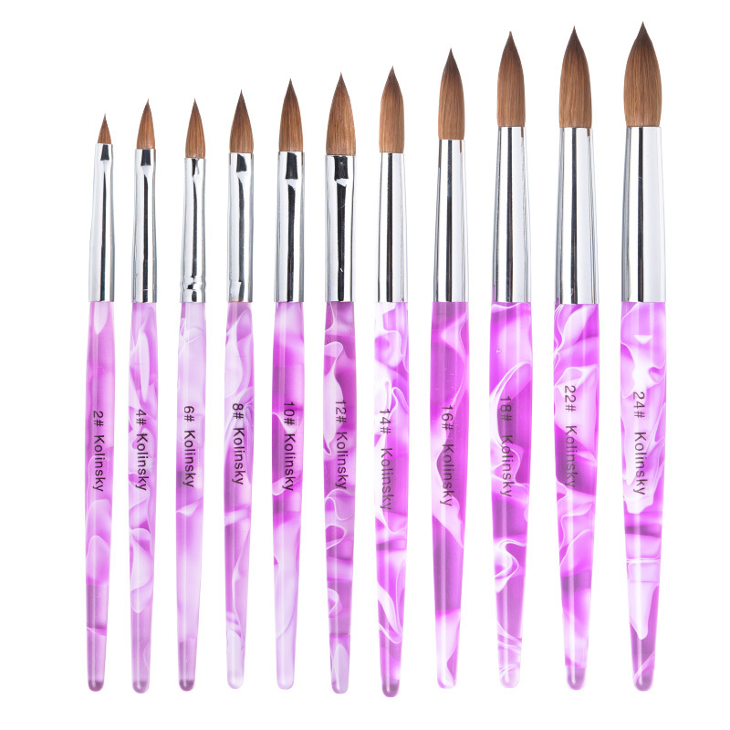 OEM 3D Wave Pattern Nail Art Brush Kolinsky Acrylic Nail Brush