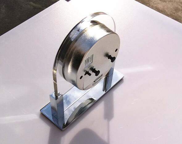 Hotel Glass Body with Chrome Base Silent Table Alarm Clock