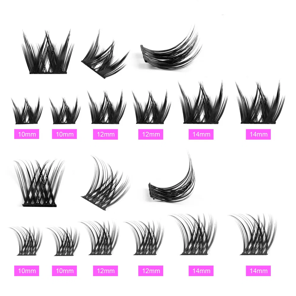 Private Label Cheap Fake Eyelashes Best Pre Cut Segment False Lashes DIY Faux Eyelash Extensions Kit