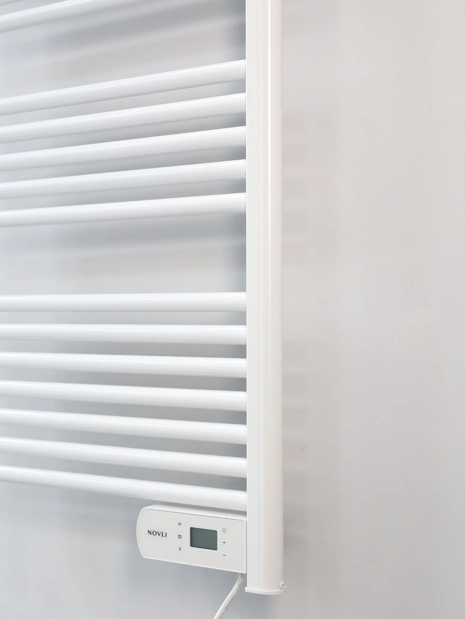 Ladder Style Electric White Straight Ladder Heated Towel Rail