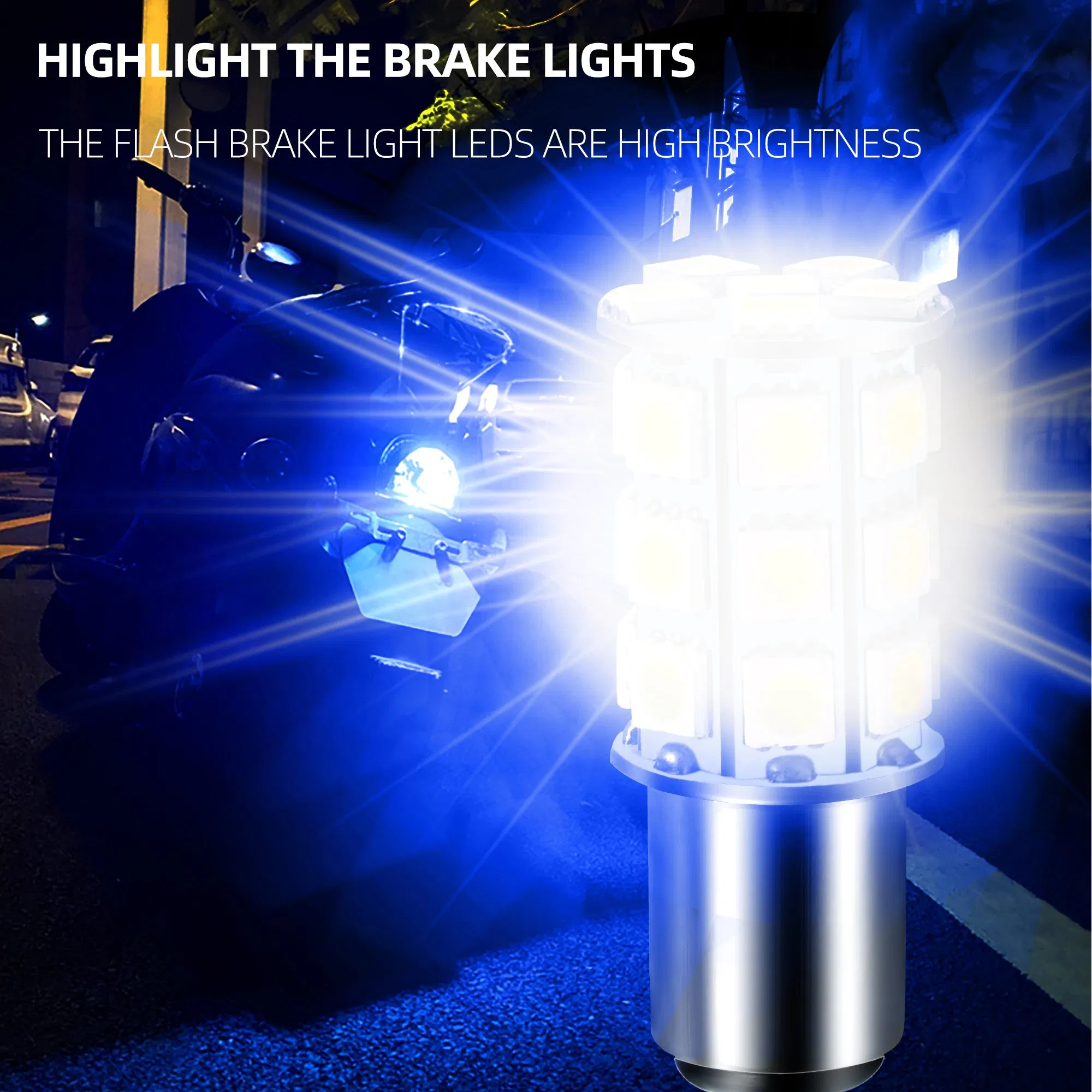 Светодиодная лампа 1157 12V 1.7W, 27 диодов, белая мигающая