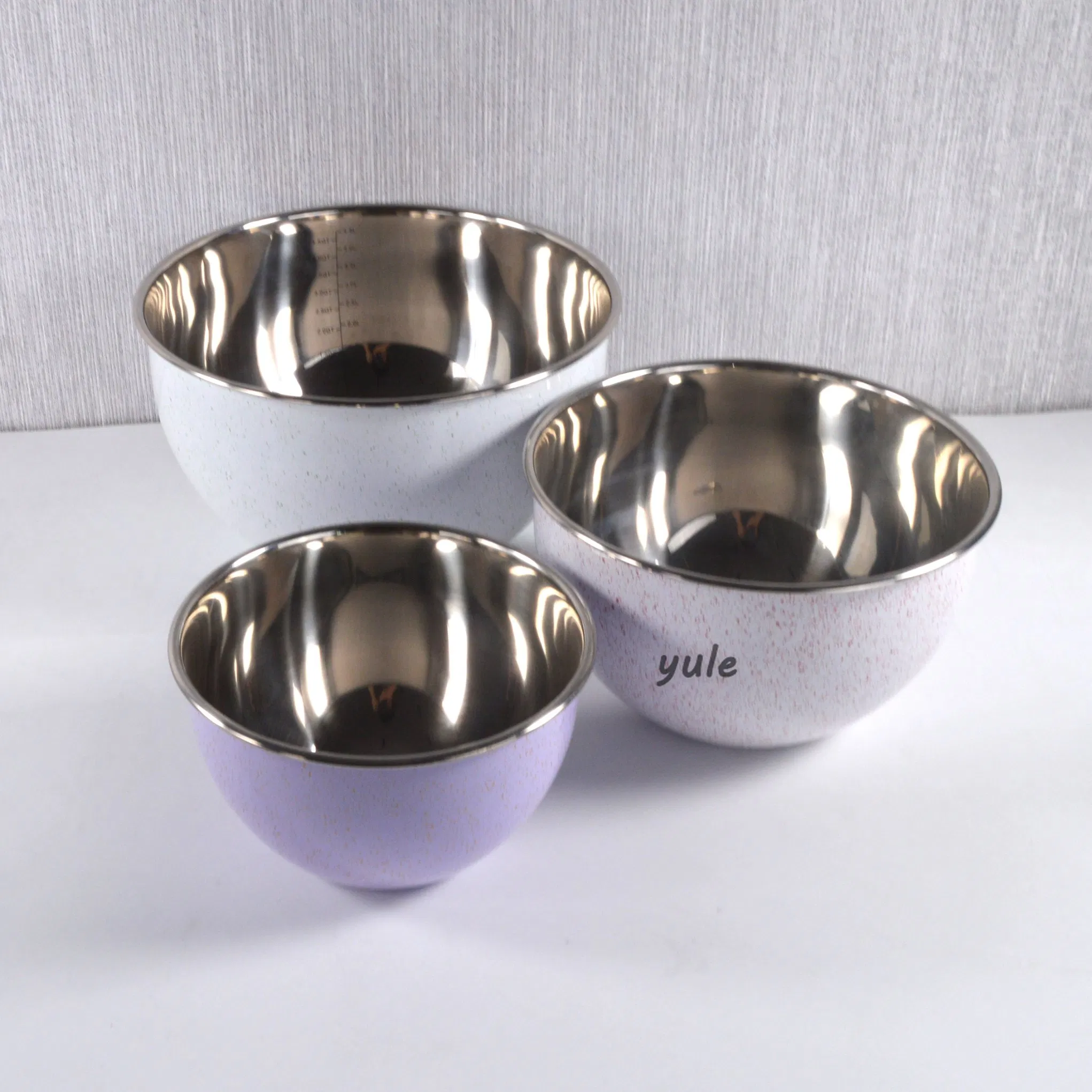 Storage Vegetable Food Serving Foldable Stainless Steel in Acciaio Inox Bowl Colorful Coating France Stainless Steel Mixing Bowl