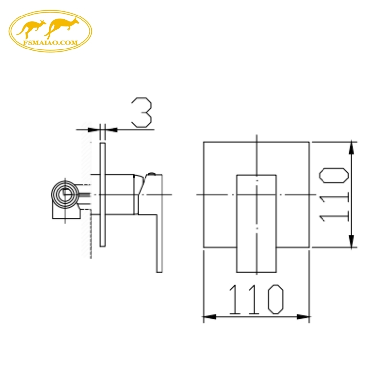 Sanitary Ware Watermark Bathroom Accessories Brass Body Thick panel Shower Mixer