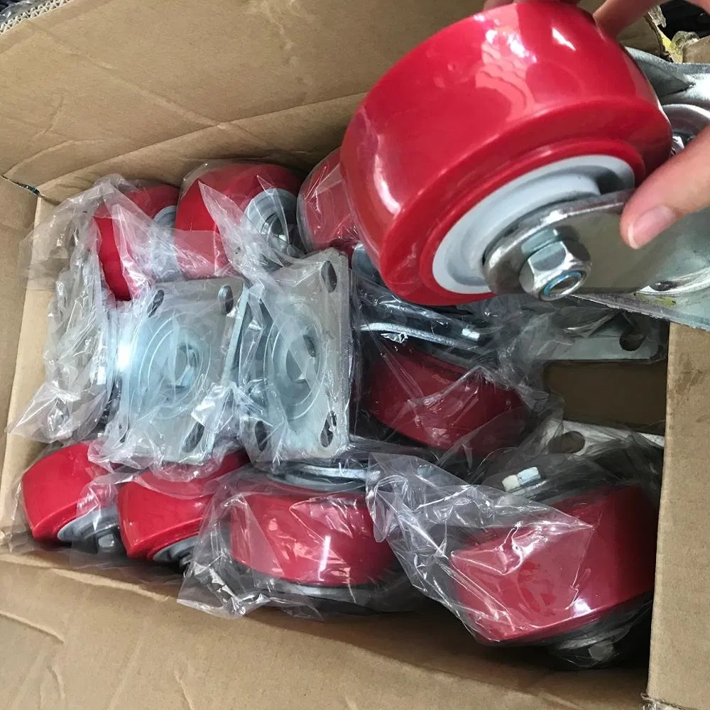 Medium Heavy Duty Industrial Caster Swivel Plate PVC Caster Wheel with Brake