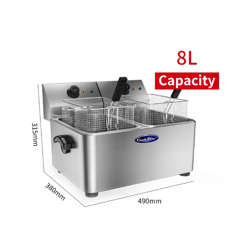 Industrial Kitchen Equipment Freestanding Electric Split Tank Turkey Chips Chicken Deep Fryer